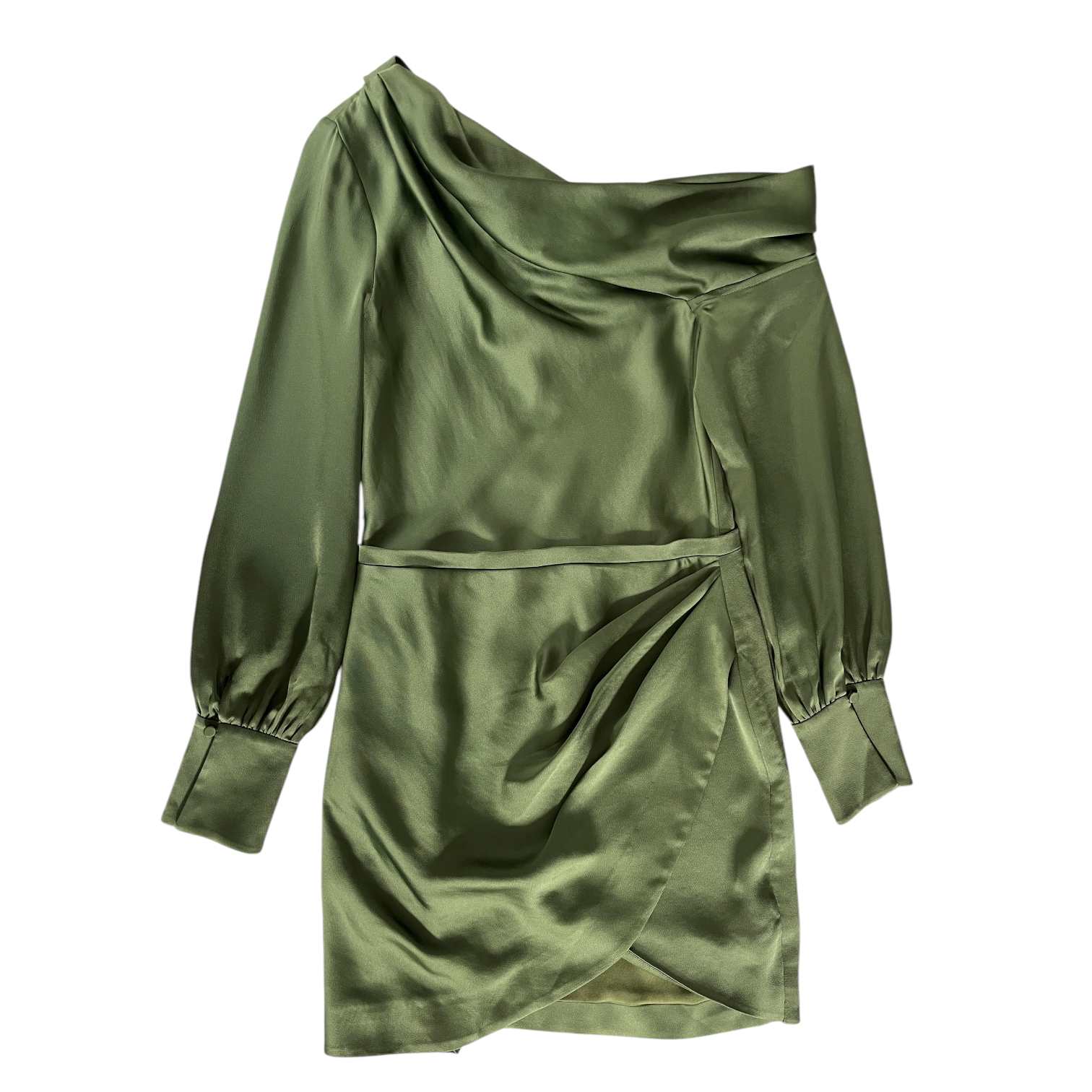 simkhai cameron long sleeve satin dress Jonathan Simkhai Women's Cameron Draped Satin Mini Dress - Mulberry