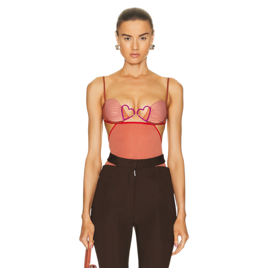 Nensi Dojaka Heart Bra Top in Autumn Glaze