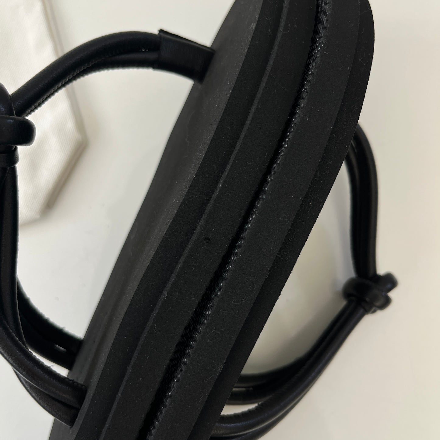 Emme Parsons Knot Pool Slide in Black Nappa