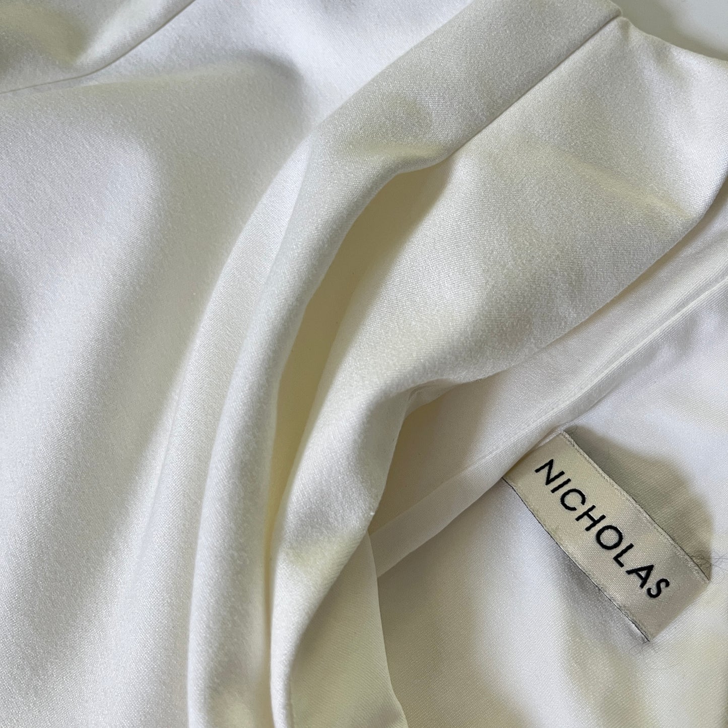 NICHOLAS Shiloh Cold Shoulder Midi Dress in Milk