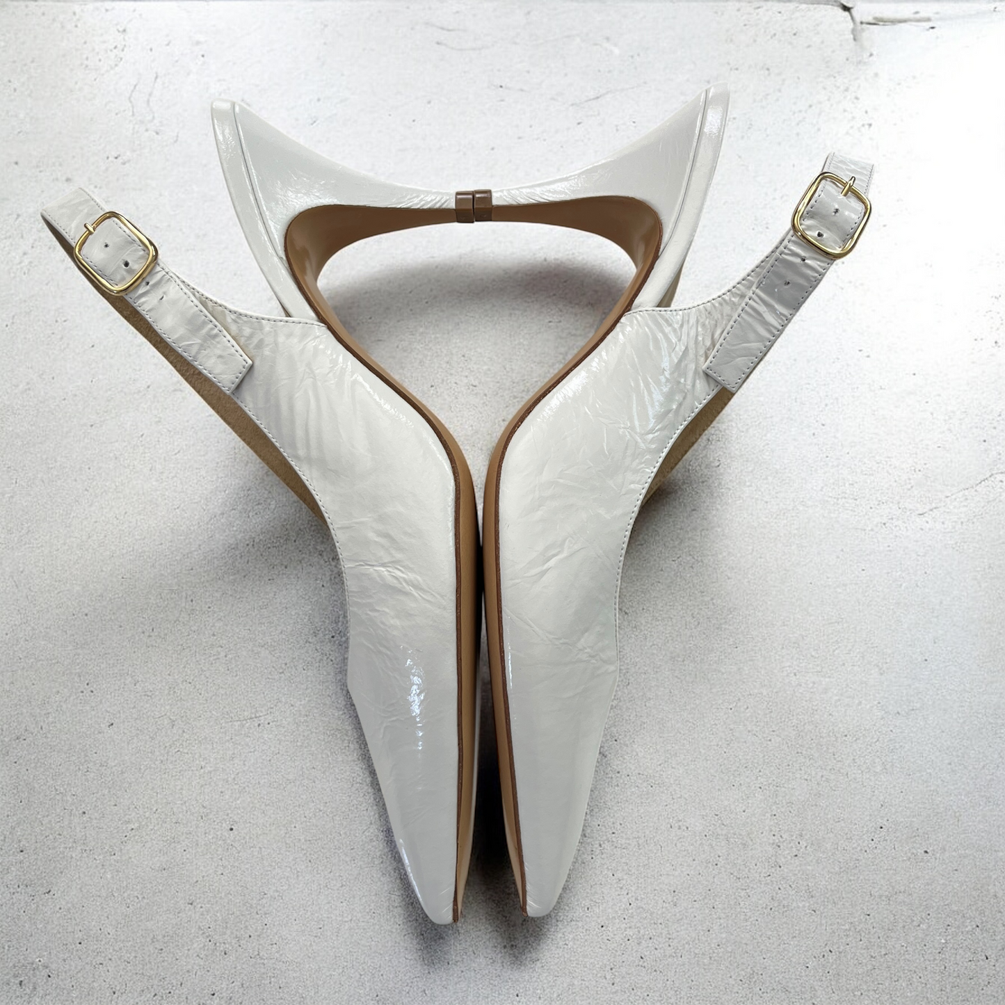 KHAITE River Slingback 75 Pump in White