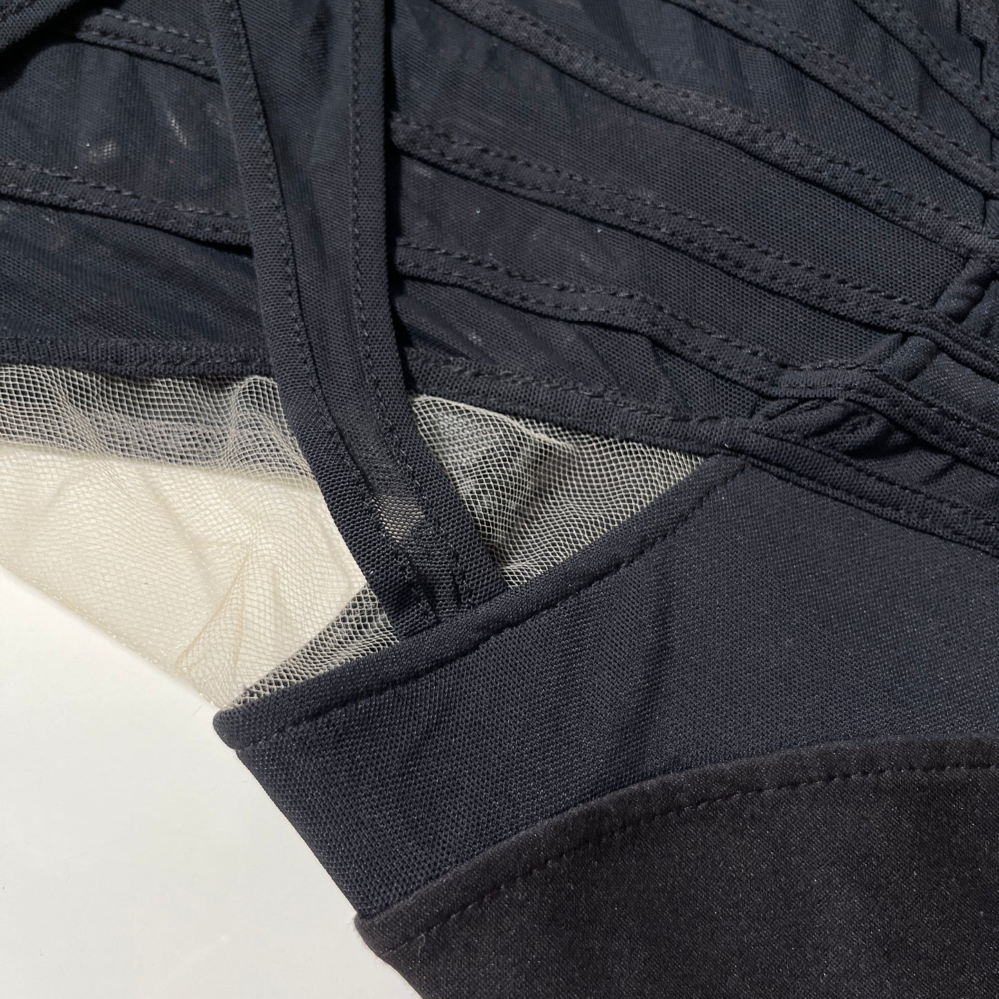 David Koma Net Boning Over Layer Catsuit in Black