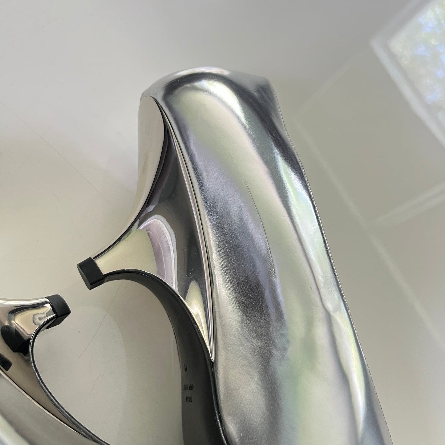 Toteme Wedge Heel Pumps in Mirror Silver