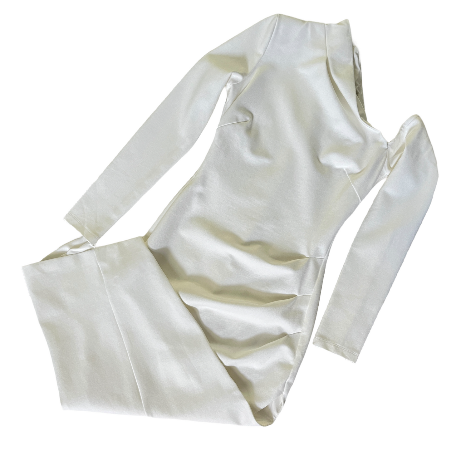 NICHOLAS Shiloh Cold Shoulder Midi Dress in Milk
