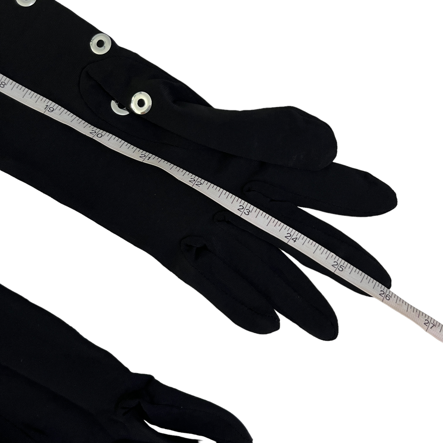 ALAÏA Eyelet Gloves in Noir & Argent