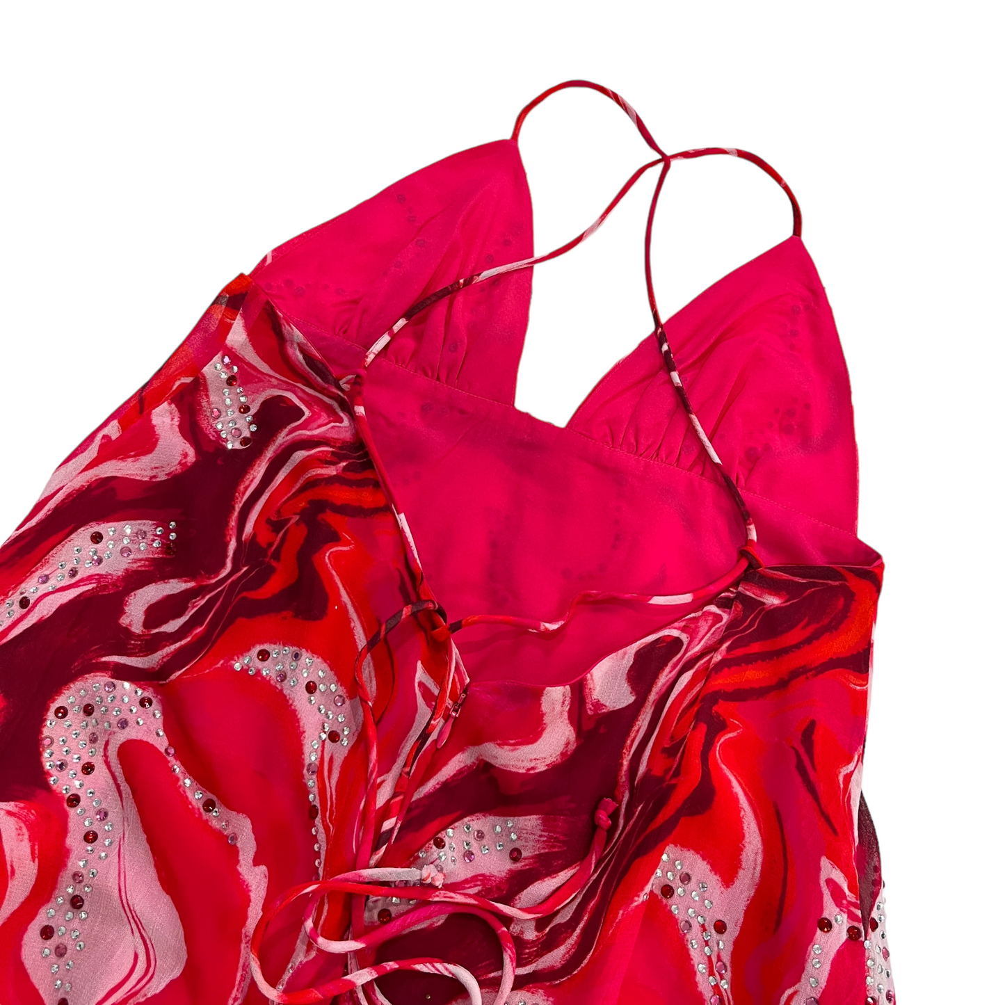 h:ours Dionne Mini Dress in Red Swirl Print