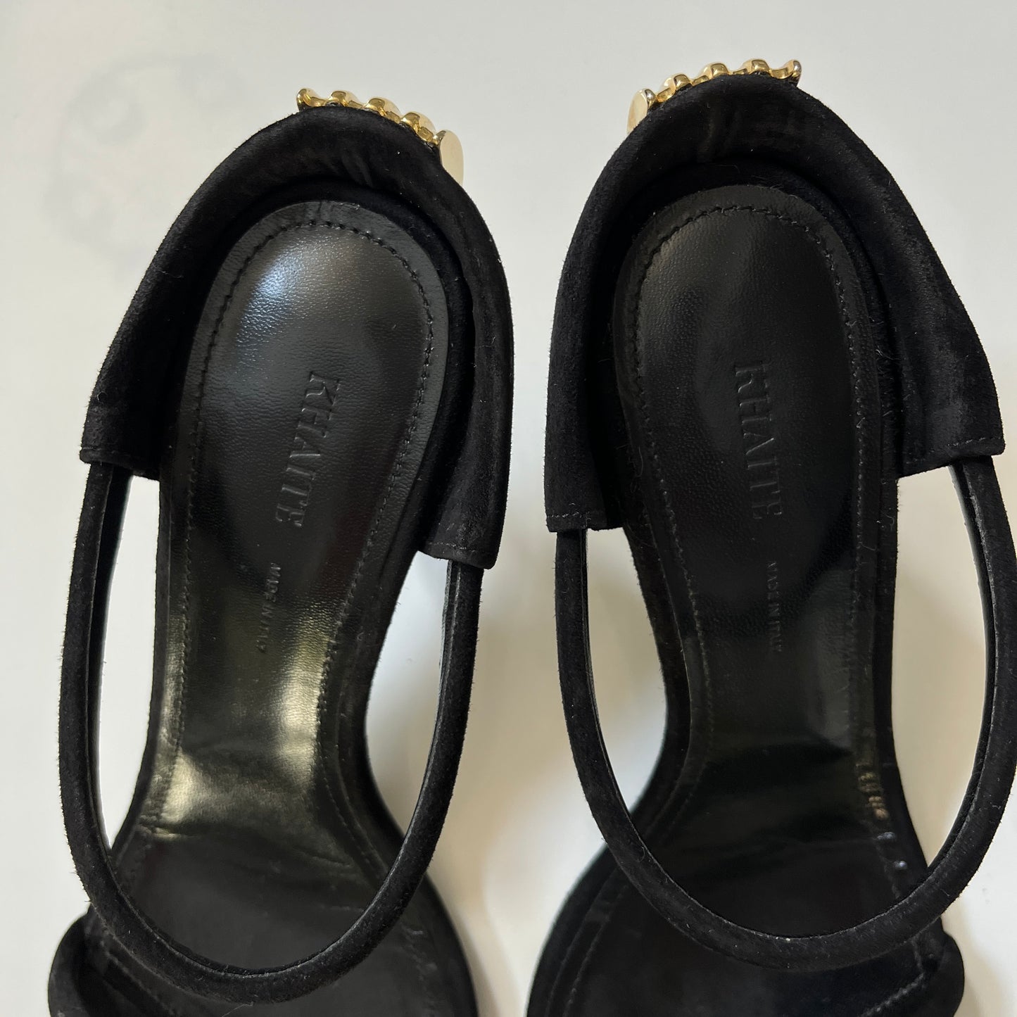 KHAITE Seigel Heel Sandal in Black