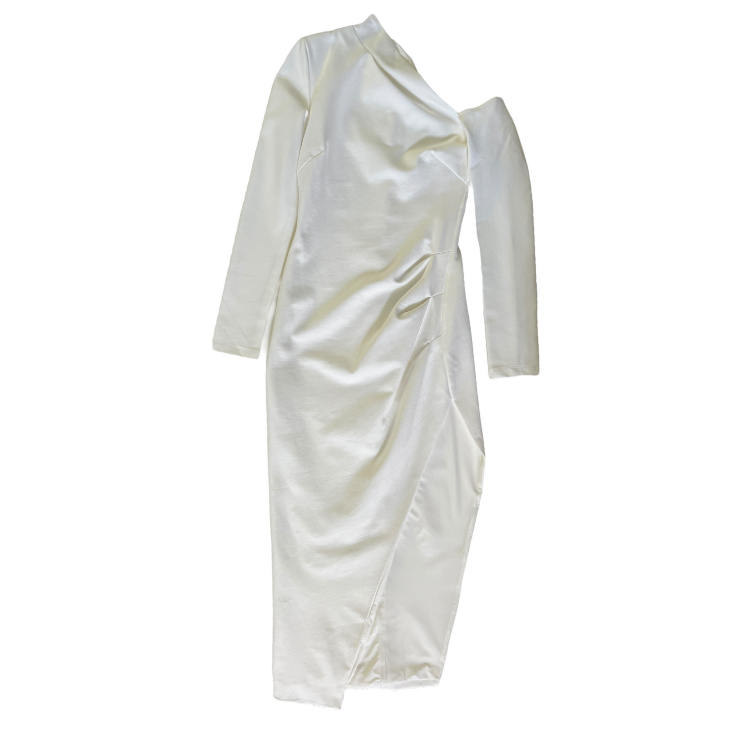 NICHOLAS Shiloh Cold Shoulder Midi Dress in Milk