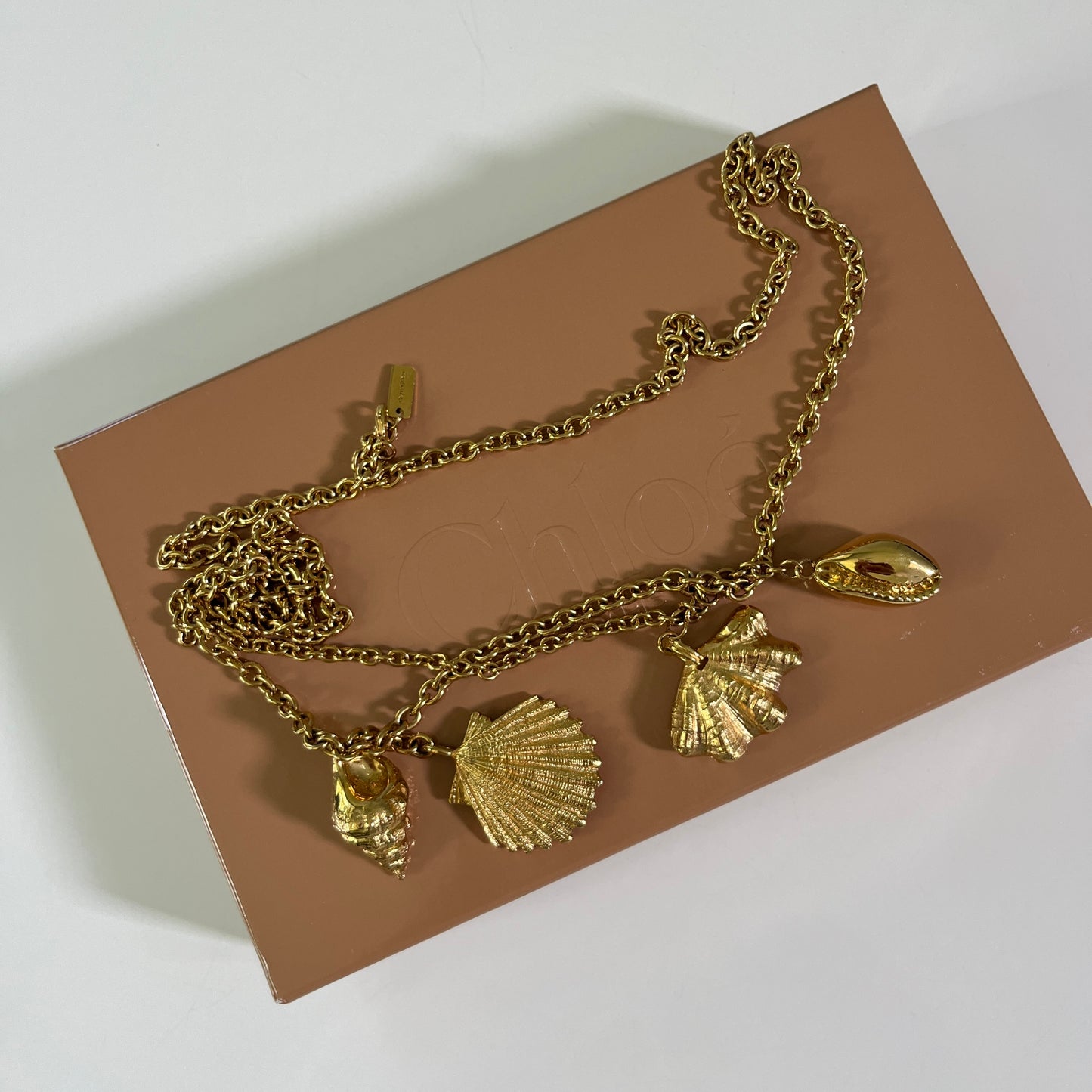 Chloe Shells Belt in Vintage Gold