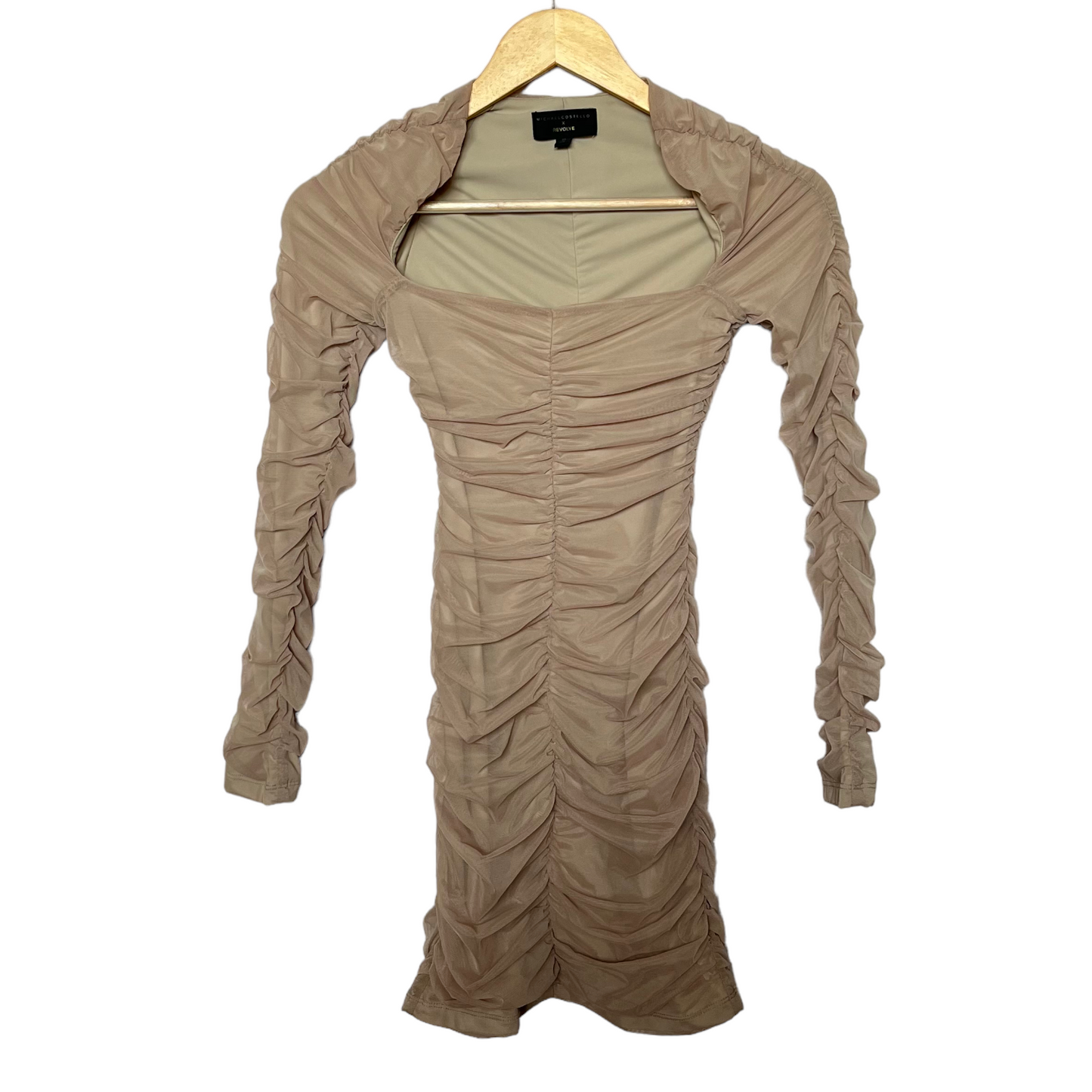Michael Costello x REVOLVE Franky Mini Dress in Taupe