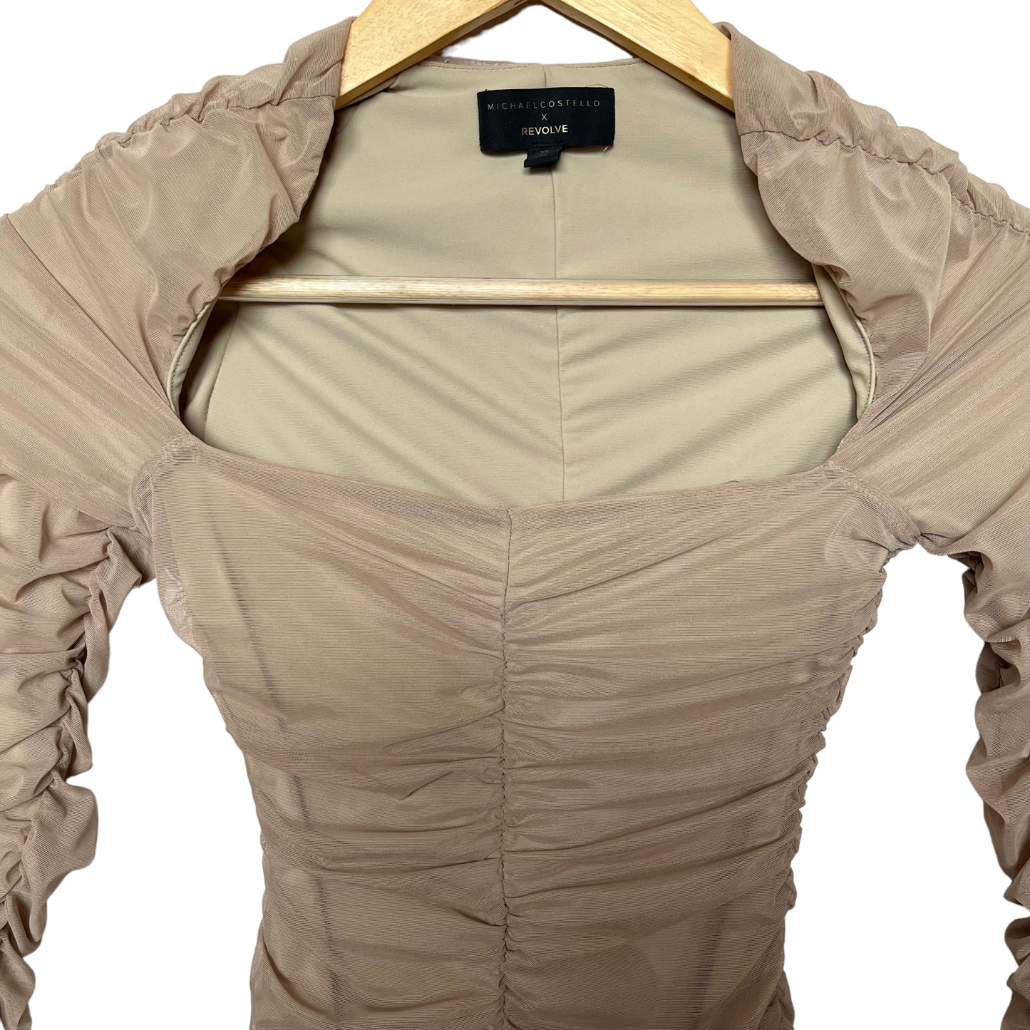 Michael Costello x REVOLVE Franky Mini Dress in Taupe