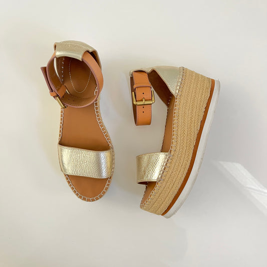 See By Chloe Glyn Sandal in Light Gold 38