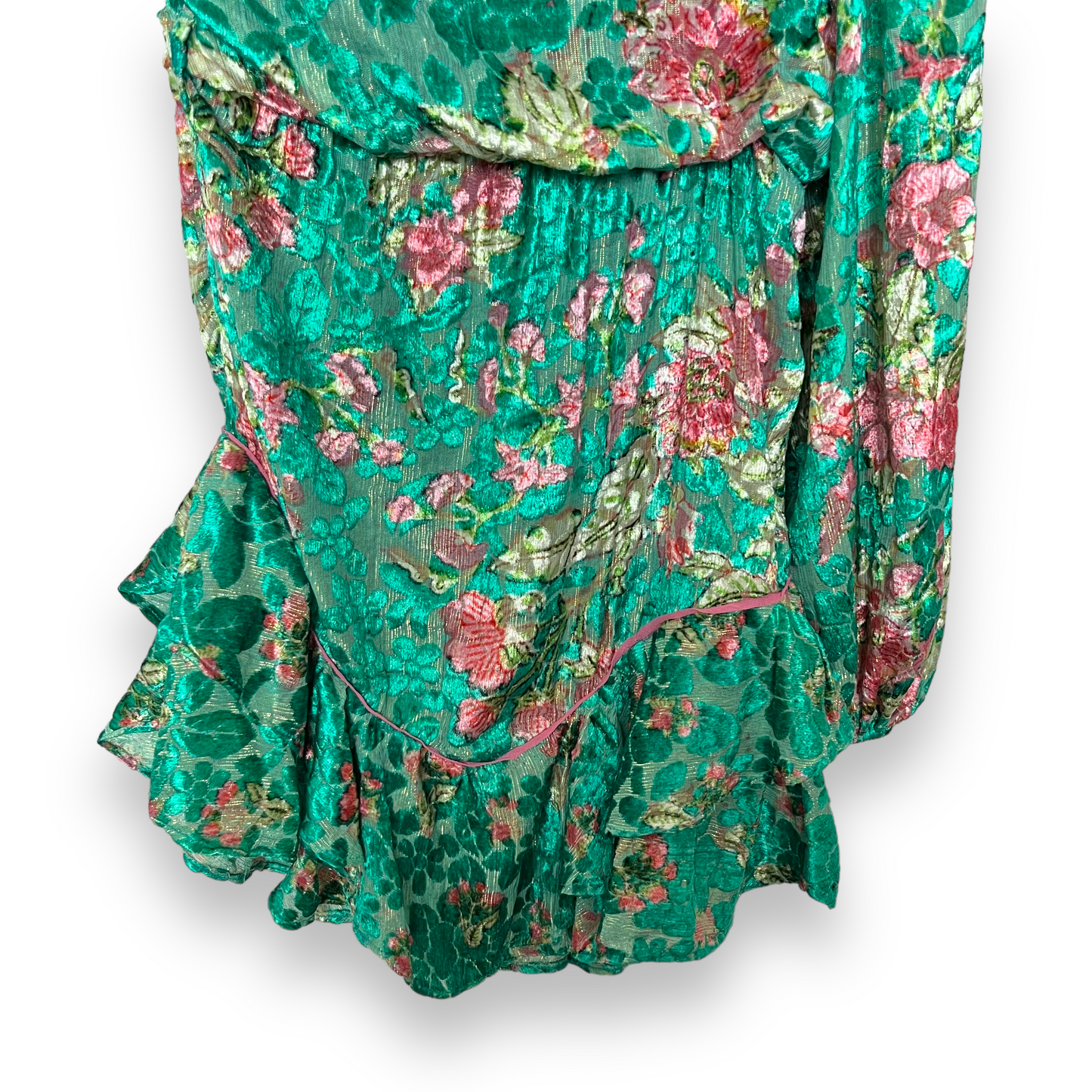 HEMANT AND NANDITA Short Dress With Tie Up Belt in Teal