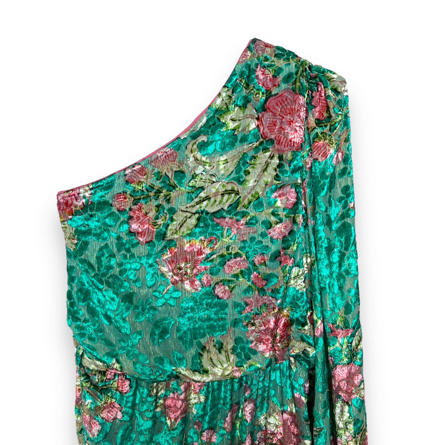 HEMANT AND NANDITA Short Dress With Tie Up Belt in Teal
