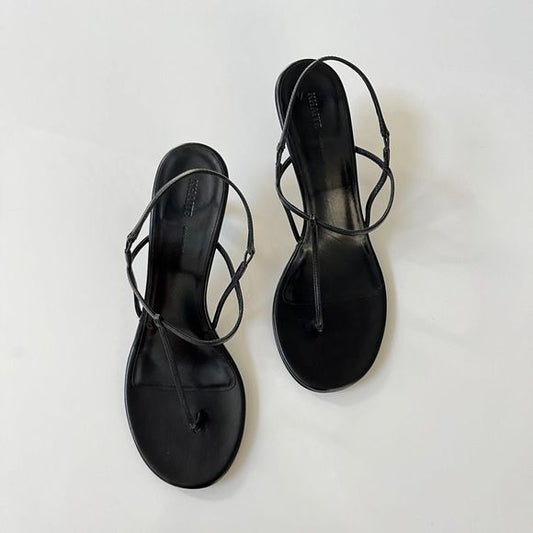 KHAITE Linden Sandals in Black