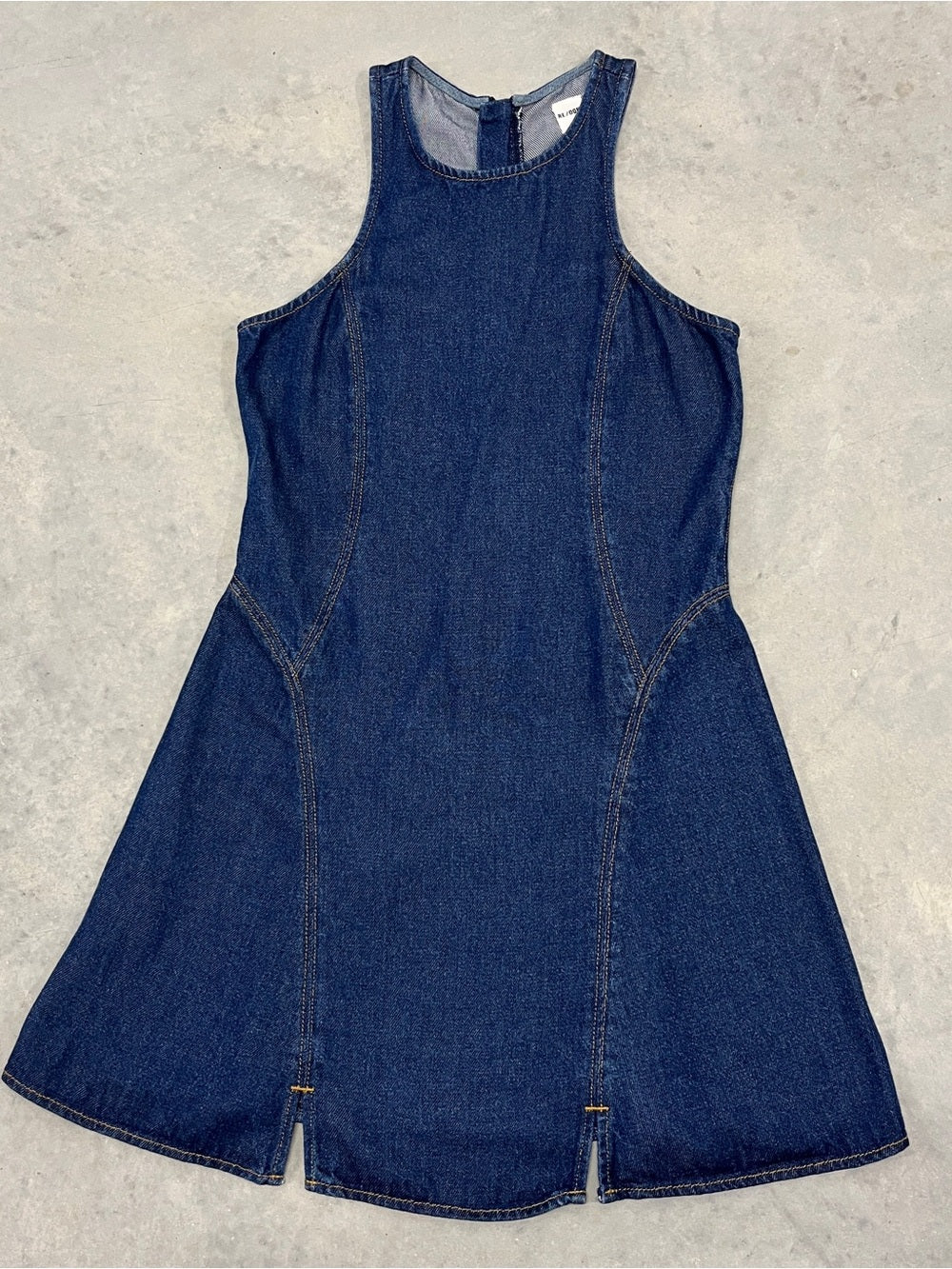 Re/Done zip back lyocell denim mini dress