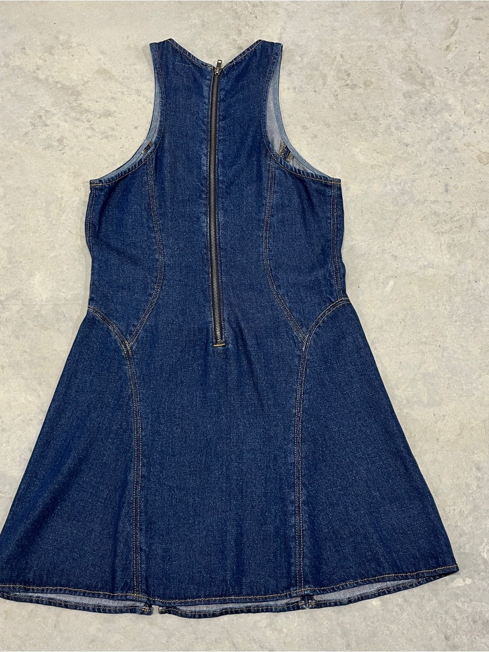 Re/Done zip back lyocell denim mini dress