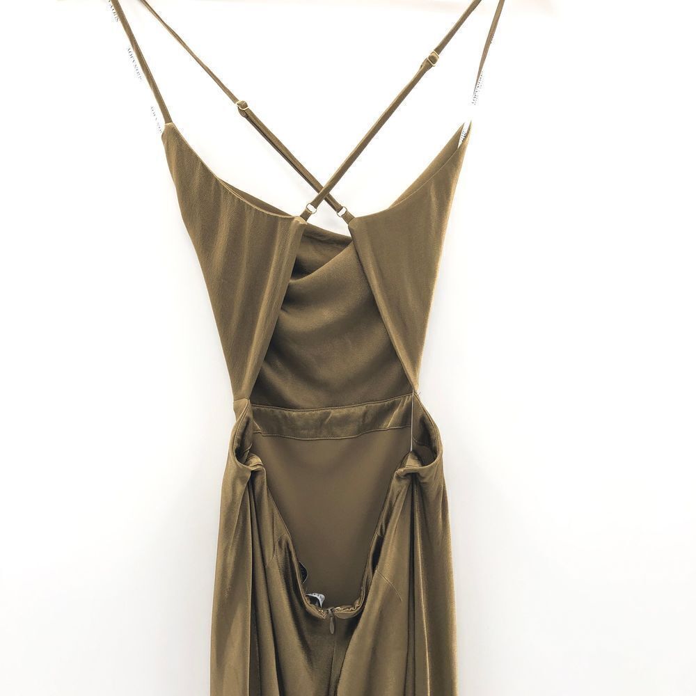 Shona Joy Thalia Bias Cut Out Midi Dress in Cumin