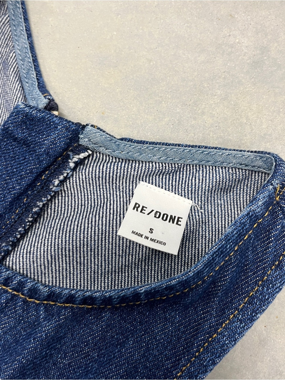 Re/Done zip back lyocell denim mini dress