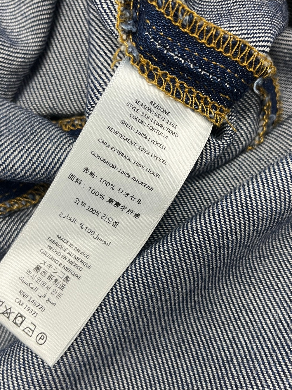 Re/Done zip back lyocell denim mini dress