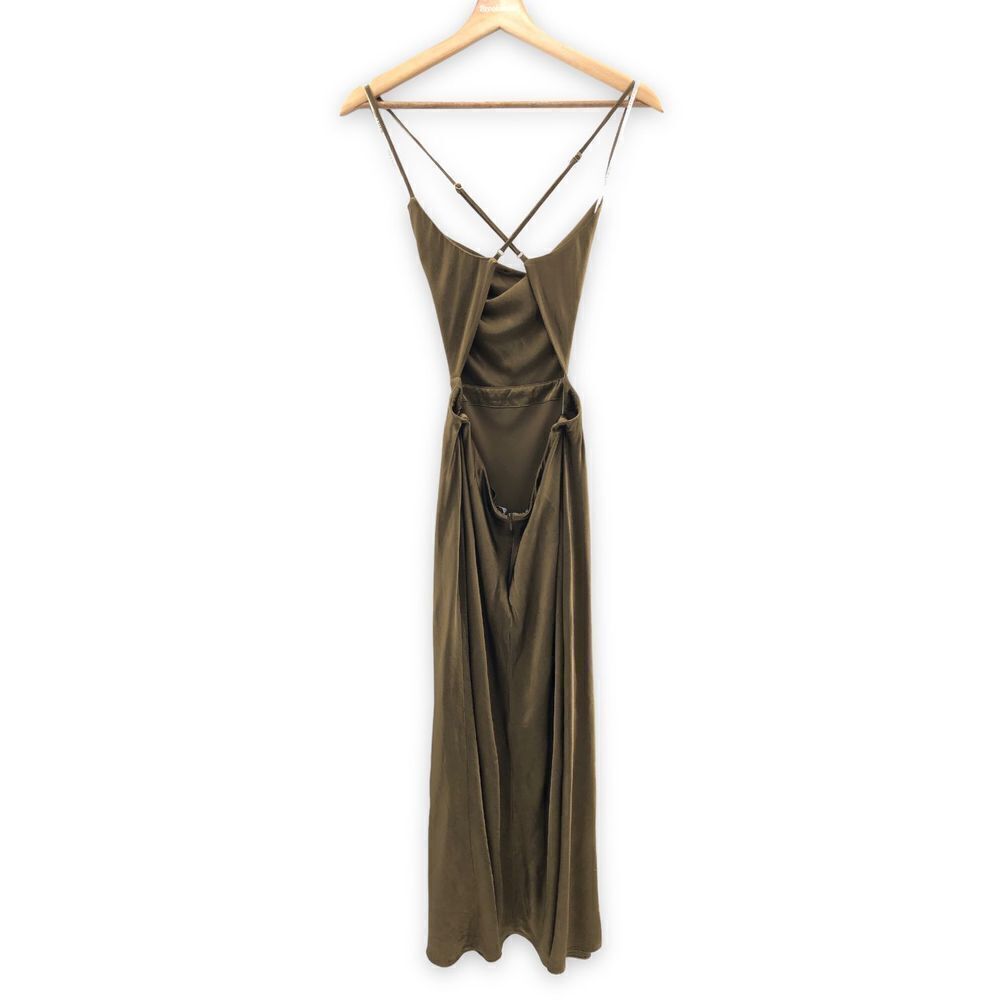 Shona Joy Thalia Bias Cut Out Midi Dress in Cumin
