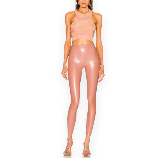 Michael Costello x REVOLVE Wyatt Latex Pant in Cafe Creme L