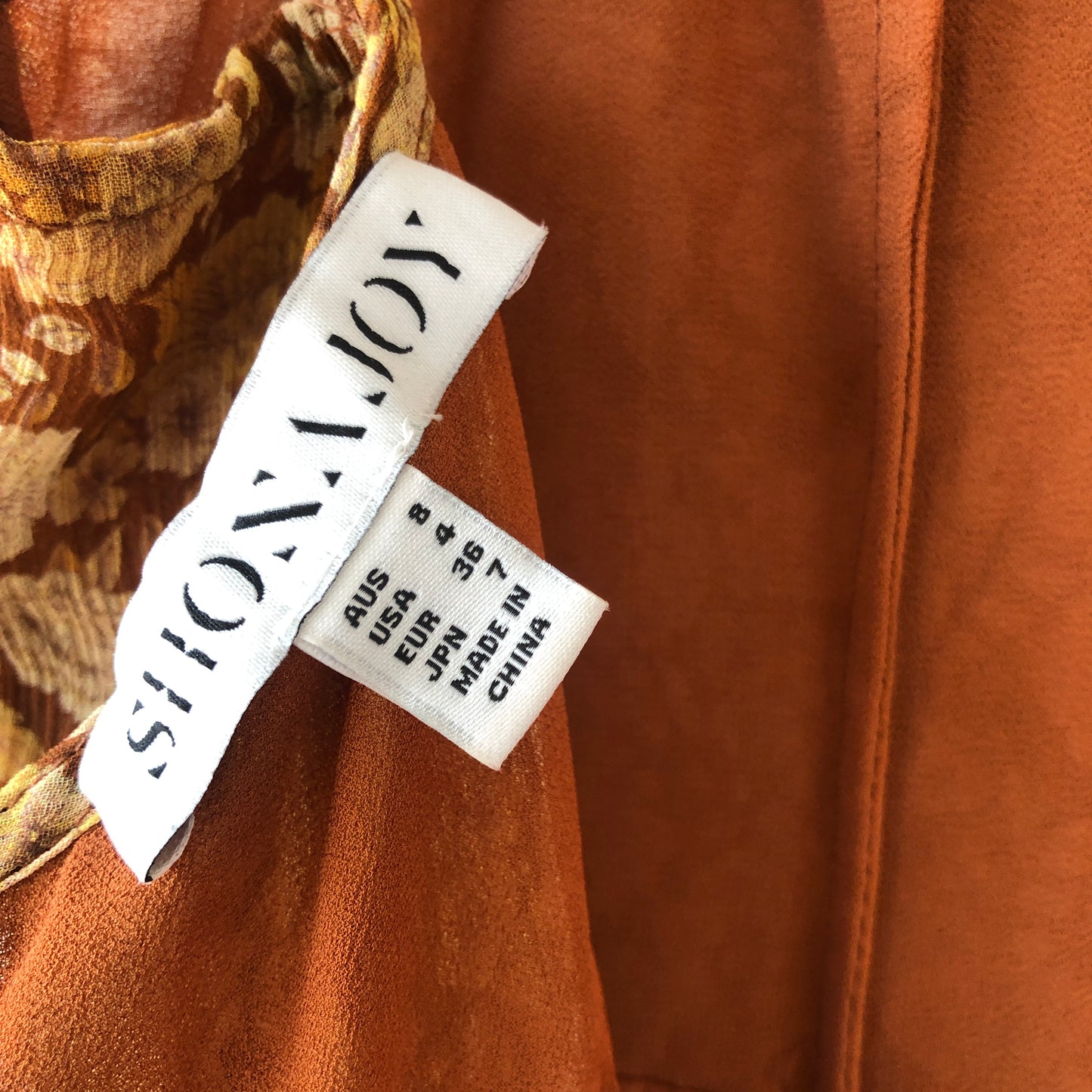 Shona Joy Sunset Ruched Mini Dress in Turmeric Multi Upcycled - Modified