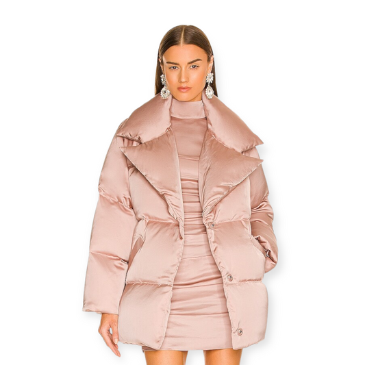 DUNDAS x REVOLVE Bride Audrey Puffer Jacket in Blush Upcycled / Repaired