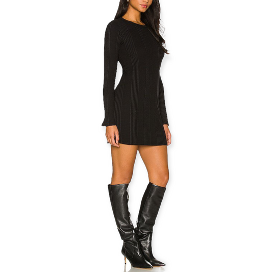 Michael Lauren Jovan Mini Dress in Black