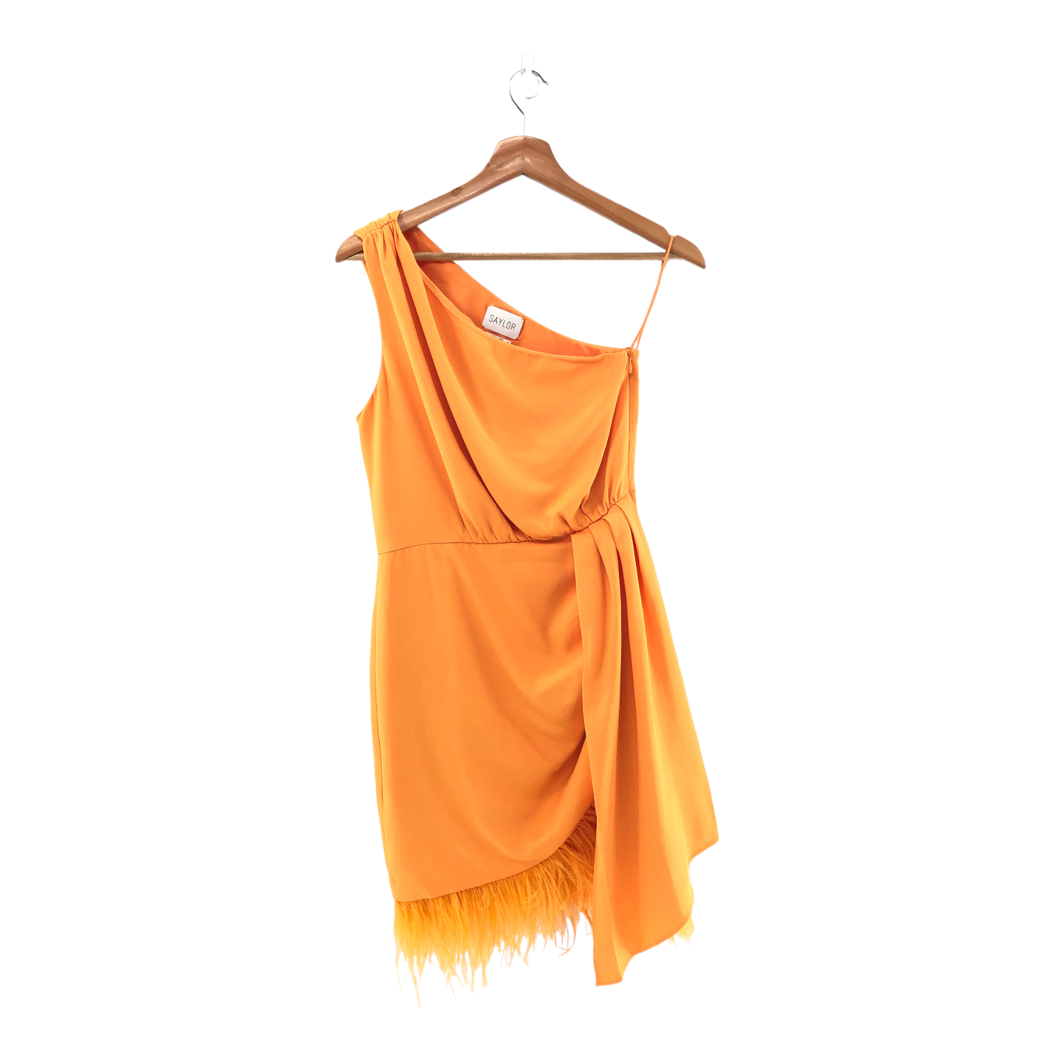 saylor orange dress SAYLOR Louisa Coral Lace Midi Sheath Dress with Cut