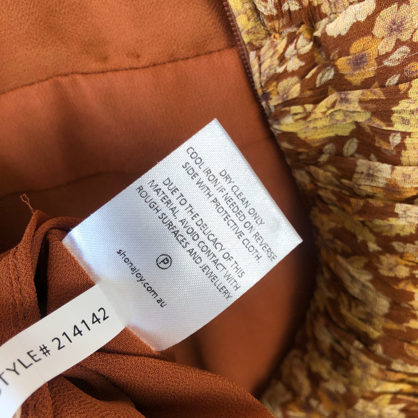 Shona Joy Sunset Ruched Mini Dress in Turmeric Multi Upcycled - Modified