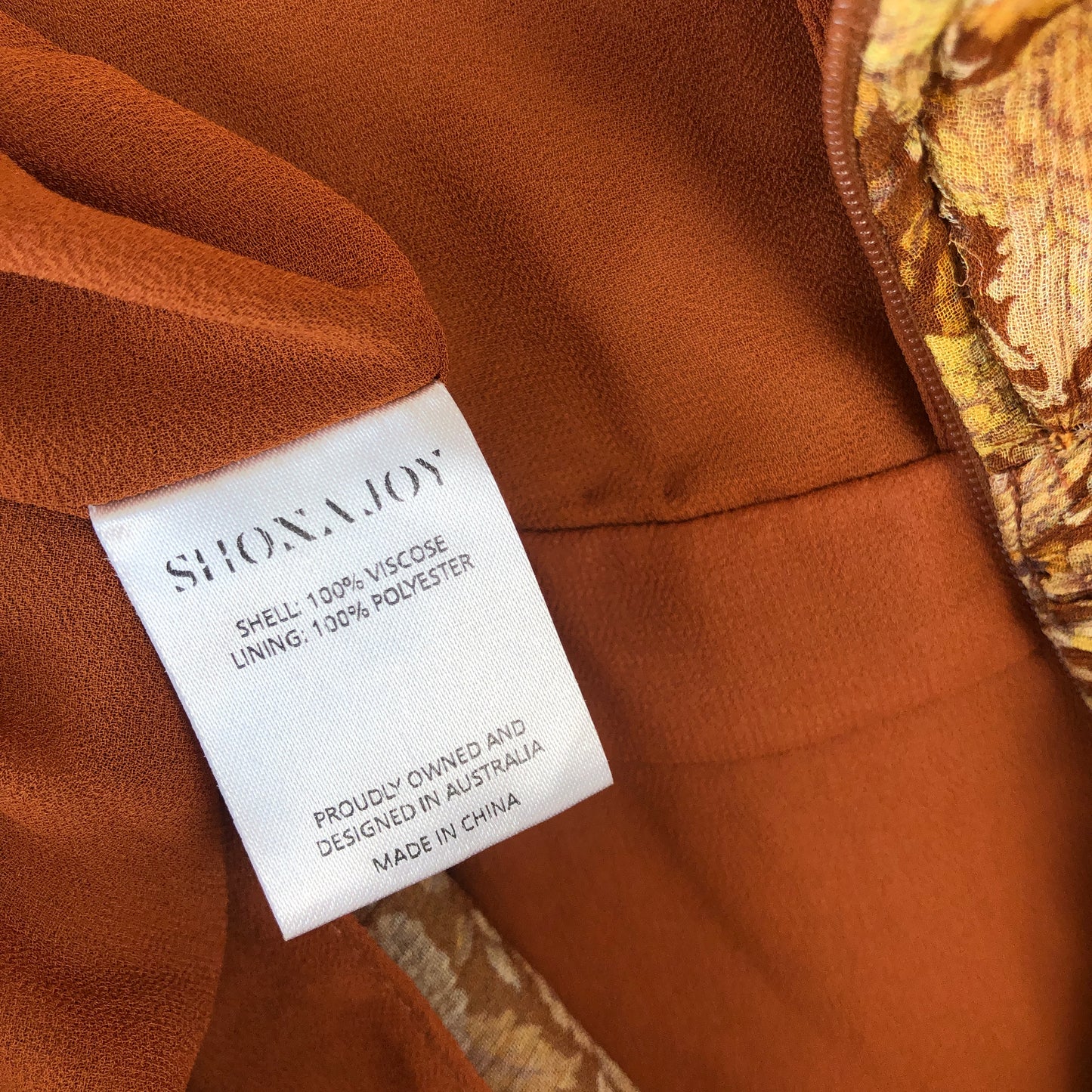 Shona Joy Sunset Ruched Mini Dress in Turmeric Multi Upcycled - Modified