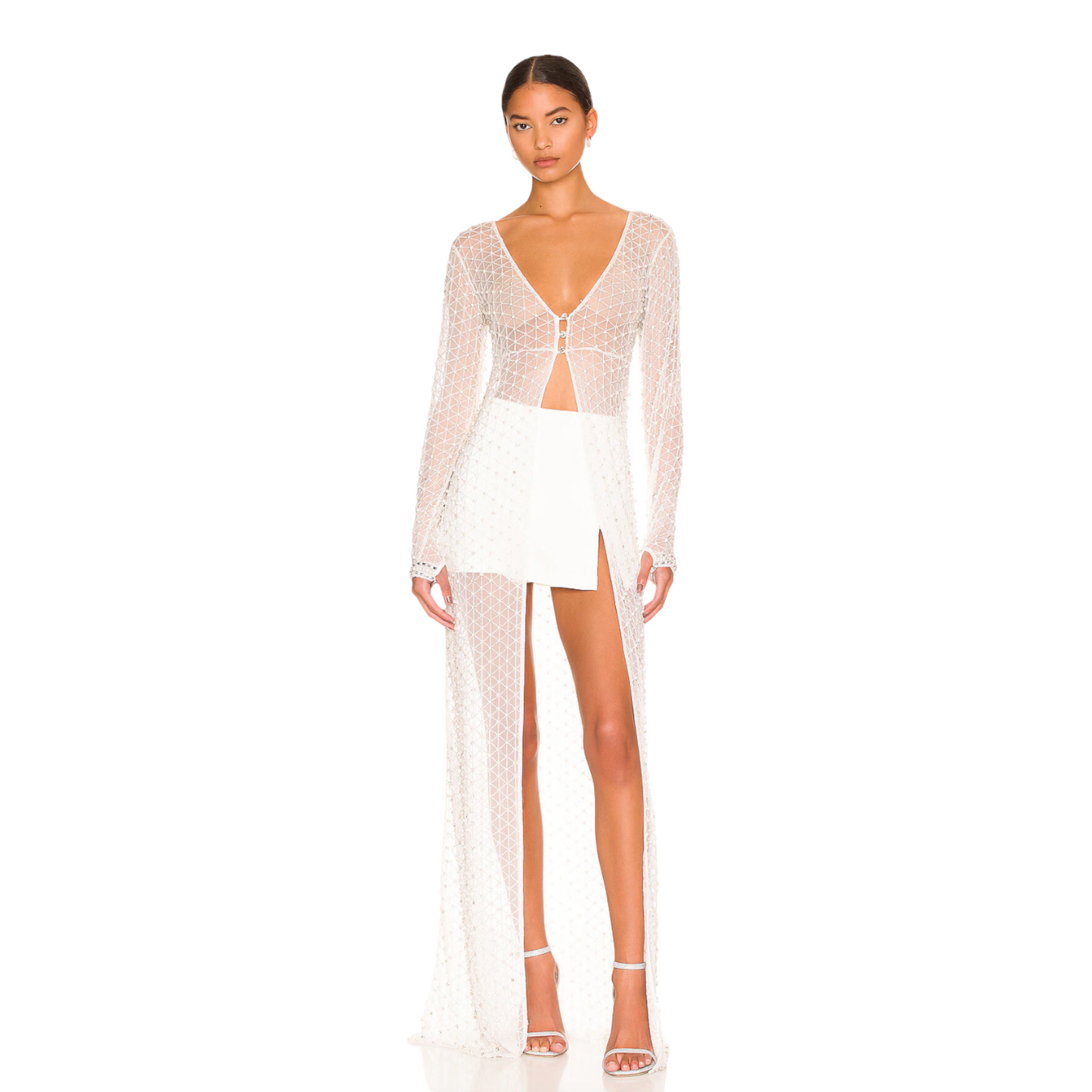 retrofete Marcel Duster in White Small